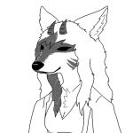  1:1 alexis_kawatta anthro cheems dorime female island_(species) kawattame meme monochrome solo 