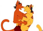  2020 ahzi anthro bandanna boxer_briefs brown_body brown_fur chance_furlong clothed clothing cuddling domestic_cat duo eyes_closed felid feline felis fur hanna-barbera hug imminent_kiss jake_clawson larger_male love male male/male mammal multicolored_body multicolored_fur open_mouth orange_body orange_fur romantic_ambiance romantic_couple signature simple_background size_difference striped_body striped_fur stripes swat_kats topless two_tone_body two_tone_fur underwear white_background yellow_body yellow_fur 