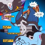  1:1 absurd_res anthro balls big_breasts blush bodily_fluids breasts canid canine canis charizard dan_darkheart dialogue duo english_text erection female fire genital_fluids genitals hi_res huge_breasts kara_(dandarkheart) male male/female mammal mega_charizard mega_charizard_x mega_evolution modem_redpill nintendo nipples penis pok&eacute;mon pok&eacute;mon_(species) profanity pussy sex text video_games wings wolf 