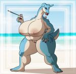  anthro anthrofied beach big_breasts breasts cigarette female genitals hand_on_hip hi_res huge_breasts lapras lips mature_female nintendo nude obese overweight pok&eacute;mon pok&eacute;mon_(species) pok&eacute;morph pussy pyc-art seaside solo thick_lips thick_thighs video_games 