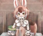  6+girls animal_ears bare_shoulders bed black_hair black_jaguar_(kemono_friends) blonde_hair breasts brown_hair character_request commentary_request dhole_(kemono_friends) dog_ears dog_girl dog_tail doll grey_hair highres holding holding_doll indoors jaguar_girl kemono_friends kemono_friends_3 kotobukkii_(yt_lvlv) malayan_tapir_(kemono_friends) medium_breasts meerkat_(kemono_friends) meerkat_ears multicolored_hair multiple_girls solo southern_tamandua_(kemono_friends) tail white_hair yellow_eyes 