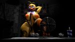  16:9 3d_(artwork) 4k absurd_res animatronic anthro avian balls beak bib big_balls big_breasts big_penis bird bodily_fluids breasts chica_(fnaf) chicken clothing cum digital_media_(artwork) erection five_nights_at_freddy&#039;s five_nights_at_freddy&#039;s_2 galliform gallus_(genus) genital_fluids genitals glowing glowing_eyes hi_res humanoid_genitalia intersex looking_at_viewer machine nipples non-mammal_breasts penis phasianid robot solo solo_focus source_filmmaker thick_thighs tongue tongue_out toy_chica_(fnaf) twintailssfm video_games widescreen 