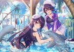  2girls animal dolphin gejigejier girl_cafe_gun_(game) glasses shi_wu_you shi_wuxia shorts water 