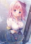  bra breast_hold izumi_kaori_(twinbox) see_through seifuku twinbox twinbox_school wet wet_clothes 