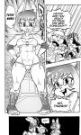  &lt;3 &lt;3_eyes anthro blush clothed clothing comic cookie_(furryfight_chronicles) daigaijin dialogue english_text female fur furryfight_chronicles group hair hi_res lagomorph leporid mammal monochrome muko nipple_outline patchwork_(furryfight_chronicles) rabbit rodent sciurid text tree_squirrel 
