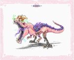  background_base colorful dinosaur dinosaur_tail dragon eliz0r full_body highres looking_at_viewer monster monster_hunter monster_hunter:_world open_mouth simple_background solo tail 