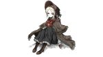  blonde_hair bloodborne boots doll dress flowers gray_eyes hat headdress lolita_fashion necklace ribbons tagme_(artist) the_doll white 