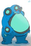  2020 alpha_channel ambiguous_gender amphibian blue_body blue_skin blueblu chub_(disambiguation) frog hi_res nintendo obese overweight pok&eacute;mon pok&eacute;mon_(species) red_eyes seismitoad simple_background solo thick_thighs video_games 