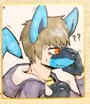  anthro clothing hoodie human lucario male mammal nintendo pok&eacute;mon pok&eacute;mon_(species) sa_no snout solo topwear transformation video_games 