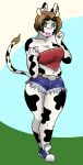  anthro big_breasts bovid bovine breasts cattle female hi_res humanoid lips lipstick looking_at_viewer makeup mammal mcfly0crash slightly_chubby solo thick_thighs wide_hips 