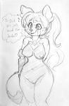 &lt;3 2019 ailurid anthro big_breasts bodily_fluids breasts english_text female fur genitals grey_background hair hi_res mammal monochrome nipples nude pussy red_panda simple_background smile solo sweat sweatdrop text thought_bubble watsup 