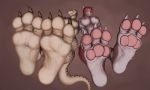  5:3 anthro breasts canid canine duo feet female foot_focus lizard mammal mtfoxx nude pawpads plantigrade reptile scalie sheelahi soles 