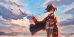  akky_(akimi1127) clouds eyepatch hololive houshou_marine sky sunset 