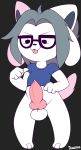  balls dongitos genitals gynomorph hair hi_res intersex mammal penis solo standing tem temmie_(undertale) tongue tongue_out undertale video_games white_body 