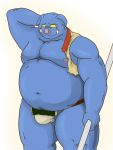  2013 3:4 anthro belly clothing ganon humanoid_hands kemono male mammal moobs navel nintendo nipples overweight overweight_male simple_background solo suid suina sus_(pig) the_legend_of_zelda underwear video_games white_background wild_boar yanaka 