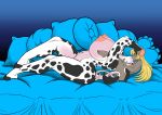  alejandra_coldthorn anthro bed big_breasts black_hair bovid bovine breasts cattle duo female fur furniture grey_body grey_fur hair hi_res holstein_friesian_cattle horn huge_breasts kissing las_lindas mammal max_blackrabbit mouse multicolored_hair murid murine nipples nude rodent tootsie two_tone_hair webcomic white_body white_fur white_hair 