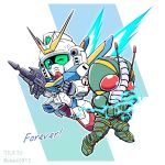  2020 antennae beam_rifle chibi clenched_hands crossover dated electricity energy_gun energy_wings english_text gundam kamen_rider kamen_rider_zo lightning_bolt mecha mechanical_wings one_eye_closed power_armor red_eyes shokkaa_(shmz61312) tokusatsu v2_gundam victory_gundam weapon wings 