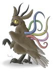  absurd_res avian azserfy beak feathers female feral hi_res looking_at_viewer scp-2703 scp_foundation solo talons tentacles wings yellow_eyes 