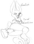  anthro anthrofied black_and_white bottomless bra breasts carrot_(character) cleavage clothed clothing dildo female genitals happy holding_dildo holding_object holding_sex_toy lagomorph leporid mammal masturbation monochrome one_eye_closed open_mouth open_smile penetration pussy rabbit sex_toy sketch smile solo text toying_self trashtikko underwear vaginal vaginal_masturbation vaginal_penetration 