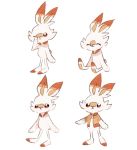  brown_eyes bunny bunny_focus charamells closed_mouth clothed_pokemon commentary creature english_commentary facing_viewer full_body looking_at_viewer no_humans one_eye_closed pokemon pokemon_(creature) simple_background sitting standing starter_pokemon walking white_background 