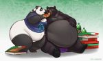  american_black_bear anthro arm_around_shoulders belly better_version_at_source beverage big_belly big_breasts big_butt black_bear black_body black_fur bottomless breasts bulge butt claws clothed clothing duo eating feeding female food fur giant_panda gillpanda gillpanda_(character) hand_on_stomach holding_food holding_object huge_butt male mammal moobs mountain_dew obese obese_male one_eye_closed overweight overweight_female overweight_male photoshop pizza pizza_box sitting smile soda standing tay_the_bear thick_thighs toe_claws topless ursid ursine white_body white_fur wide_hips wink 