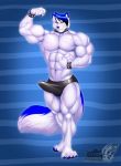  abs anthro arctic_wolf biceps big_penis blue_hair bracelet canid canine canis clothing collar erection erection_under_clothing flexing fur genitals hair hi_res humanoid jewelry male mammal muscular muscular_arms muscular_legs muscular_male muscular_thighs pecs penis reko_bluescar smile solo speedo spiked_bracelet spiked_collar spikes swimwear teeth thick_penis thick_thighs vallhund vein veiny_muscles white_body white_fur wolf 