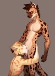  anthro bodily_fluids cheetah cum domestic_cat duo felid feline felis fellatio genital_fluids hi_res knipp mahalo_(mahalocheetah) male male/male mammal meheheehehe oral penile sex 