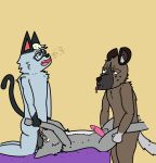  aggressive_retsuko anal anal_penetration animal_crossing anthro double_penetration draws_reid_(artist) felid feline group group_sex haida hi_res hyaenid jay_(jaykat) male male/male mammal nintendo oral oral_penetration penetration raymond_(animal_crossing) sanrio sex spitroast video_games 