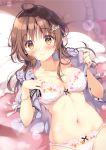  bra cleavage open_shirt pan pantsu undressing 