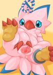  absurd_res avian beak bird biyomon blue_eyes blush claws digimon digimon_(species) feathers female genitals hi_res nude pussy solo spread_pussy spreading type 