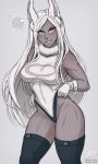  animal_ear_fluff animal_ears artist_name bare_shoulders black_legwear boku_no_hero_academia breasts bunny_ears bunny_girl covered_navel dark_skin eyebrows_visible_through_hair eyes_visible_through_hair gloves grey_background heart iahfy leotard long_hair looking_at_viewer medium_breasts mirko muscle muscular_female patreon_username simple_background smile speech_bubble thick_thighs thighhighs thighs twitter_username watermark white_gloves white_hair white_leotard 