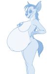  absurd_res anthro areola belly big_belly big_breasts biped breasts butt digital_media_(artwork) disney el-loko female fingers hair hand_on_back hand_on_hip hi_res humanoid hyaenid lips looking_at_viewer mammal narrowed_eyes navel nipples nude outie_navel pregnant shenzi side_boob side_view simple_background smile solo spotted_hyena standing the_lion_king thick_lips 