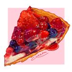  blueberry food food_focus fruit highres miri_illust no_humans original strawberry tart_(food) tart_slice 
