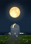  full_moon highres moon night night_sky no_humans observatory ocean original outdoors sakurada_chihiro scenery sky star_(sky) starry_sky 