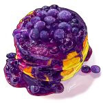  blueberry food food_focus fruit highres jam miri_illust no_humans original pancake pancake_stack 