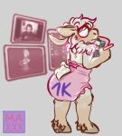 anthro apple_inc. blush bovid butt caprine clothed clothing diaper digital_media_(artwork) discord_(app) e621 eyewear fur girly glasses hair hi_res horn infantilism ipad male mammal maxwtv sheep simple_background solo tail topless twitter wearing_diaper young youtube