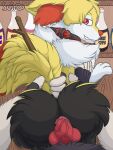 absurd_res anal anal_penetration animal_genitalia animal_penis anthro anthro_on_anthro bottle braixen canine_genitalia canine_penis container dominant dominant_pov first_person_view from_behind_position generation_6_pokemon genitals hi_res looking_at_viewer looking_back male male/male mostly_offscreen_character nintendo on_counter penetration penis pokemon pokemon_(species) sex stick suiro
