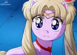  blue_eyes circlet crossover equid equine female horse mammal ponification pony sailor_moon_(series) sailor_moon_redraw_challenge serena_tsukino signature solo text the-butcher-x tsukino_usagi url 