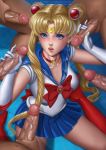  1girl 5boys alexanderdinh bishoujo_senshi_sailor_moon blue_eyes blue_skirt breasts censored choker collarbone crescent crescent_earrings derivative_work diadem double_handjob earrings gangbang gloves group_sex gumroad_username handjob heart heart_choker hetero highres jewelry lips long_hair medium_breasts mosaic_censoring multiple_boys multiple_penises open_mouth patreon_username penis red_choker sailor_collar sailor_moon sailor_moon_redraw_challenge sailor_senshi sailor_senshi_uniform screencap_redraw skirt tsukino_usagi twintails white_gloves 