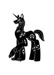 1_horn 2015 3_claws 6_legs alternate_species black_and_white chest_eye clawed_hooves claws cutie_mark digital_drawing_(artwork) digital_media_(artwork) equid equine eyes_on_arms eyes_on_legs feral front_view full-length_portrait greek_text hasbro hi_res hooves horn horse klavigar_nadox male mammal mane monochrome multi_eye my_little_pony omega_symbol paws ponification pony portrait quadruped scp_foundation sewn_mouth sharp_horn side_view silhouette simple_background solo standing straight_horn sunnyclockwork tail text three-quarter_view unguligrade unicorn unicorn_horn white_background white_text