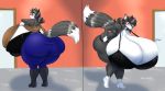  2020 absurd_res anthro big_breasts blues64 bottomwear breasts butt cleavage clothed clothing female fur hi_res huge_breasts hyper marauder6272 pants solo wide_hips 