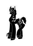 2015 alternate_species black_and_white chest_tuft cuff_(restraint) cutie_mark digital_drawing_(artwork) digital_media_(artwork) earth_pony equid equine facial_markings feral fetlocks front_view full-length_portrait fur fur_tuft grand_karcist_ion hair hasbro head_markings hi_res hooves horse long_hair looking_at_viewer male mammal mane markings monochrome my_little_pony neck_markings ponification pony portrait quadruped raised_hoof restraints scp_foundation shackles side_view silhouette simple_background solo spiral standing sunnyclockwork tail three-quarter_view tuft unguligrade white_background