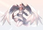 kemono_friends northern_white-faced_owl pantyhose skirt_lift st.takuma tail wings 