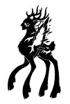 2015 2_horns ambiguous_gender antlers aureola black_and_white cloven_hooves deer deity digital_drawing_(artwork) digital_media_(artwork) feral fetlocks full-length_portrait fur fur_markings hi_res hooves horn human_faced_feral humanoid_face long_neck looking_at_viewer mammal markings monochrome portrait quadruped scp-2845 scp_foundation scut_tail short_tail side_view silhouette simple_background solo sunnyclockwork tail unguligrade white_background