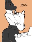 anthro black_body black_fur breast_squish breasts butt butt_focus clothed clothing domestic_cat felid feline felis female fur hi_res mammal rizal_ok shopping solo squish thick_thighs white_clothing