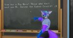  anthro apollo apollo_garvan apollogarvan canid canine chalkboard classroom clothed clothing fox garvan hi_res male male/male mammal riding_crop school second_life skimpy solo whip 