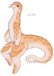 ambiguous_gender anthro hog-nosed_snake ingi japanese_text kemono nude reptile scalie snake solo tail text tongue tongue_out