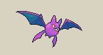  commentary creature crobat english_commentary flying frown full_body gen_2_pokemon grey_background illufinch no_humans pokemon pokemon_(creature) simple_background solo yellow_eyes 