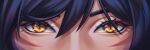  1girl ahri_(league_of_legends) close-up deh_sofa eye_focus eyeliner facial_mark heart highres league_of_legends looking_at_viewer makeup straight-on whisker_markings yellow_eyes 