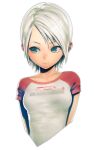  1girl another_code ashley_mizuki_robbins breasts closed_mouth highres iwai_ryou short_hair simple_background smile solo transparent_background white_hair 